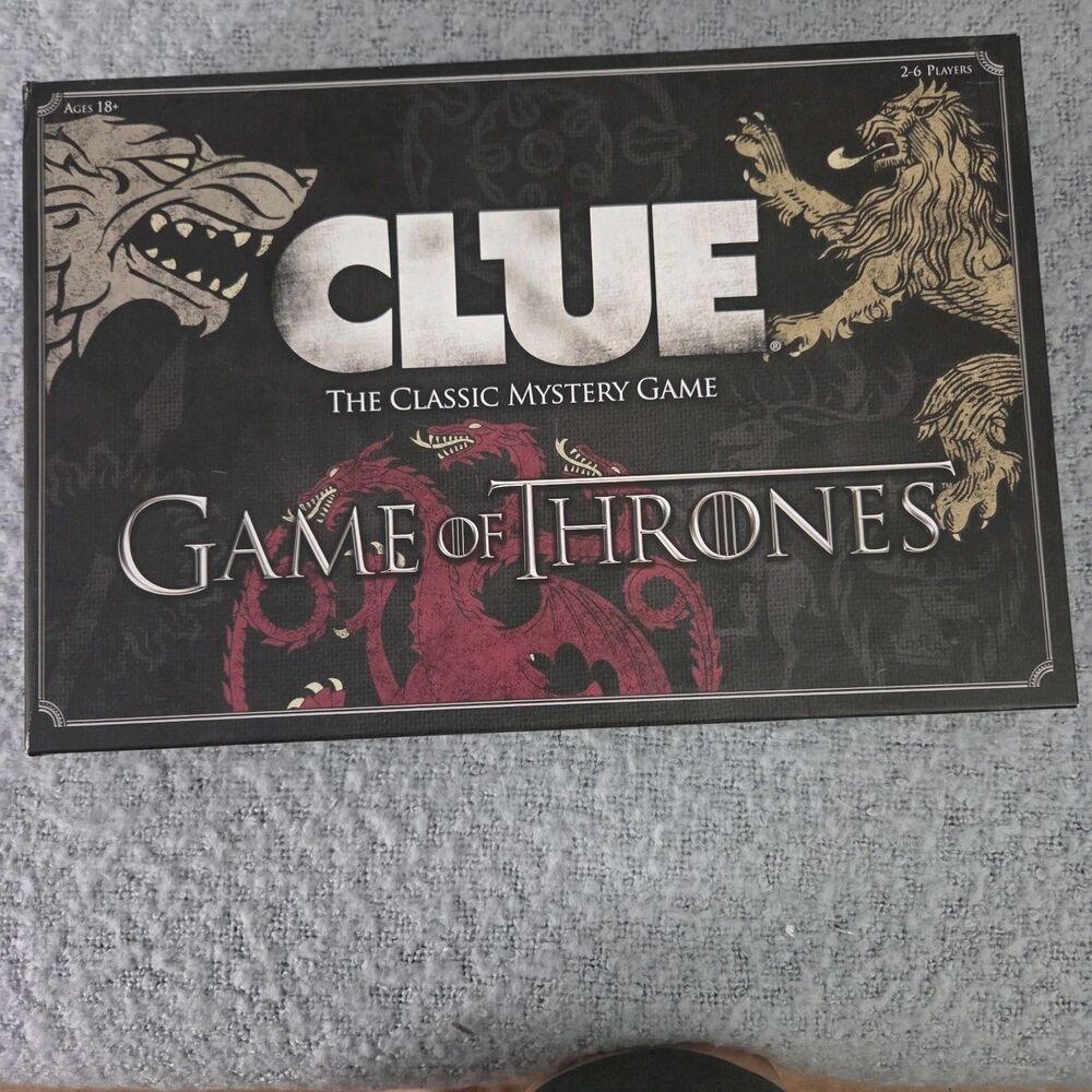 CLUE Game of Thrones Board Game HBO USAopoly 2016 Complete? 2-Sided Board